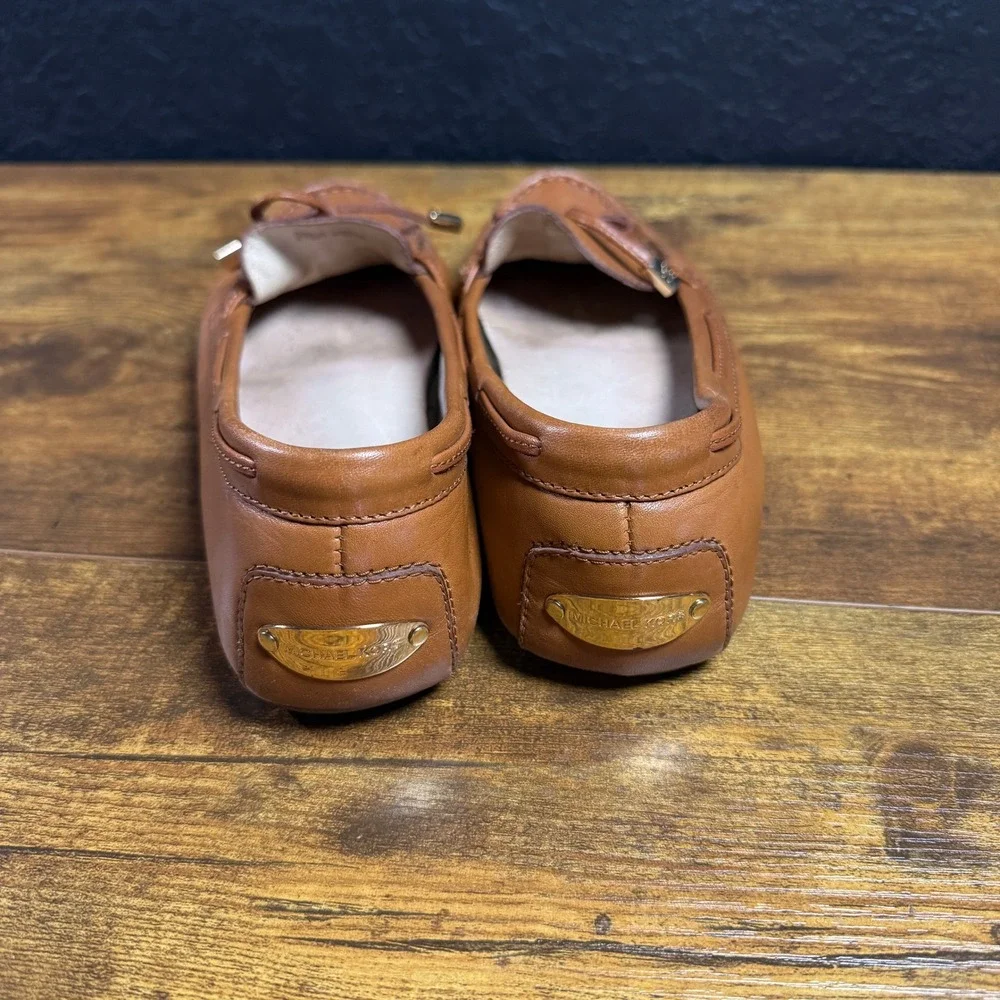 Michael‎ Kors Sutton ME15K Brown Leather Moccasin Driving Loafers Womens 6.5M